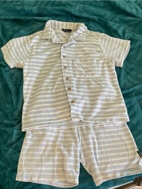 Ben Sherman Light Blue and White Striped Kids Matching Set